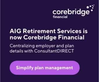 A social media ad with the headline, “AIG Retirement Services is now Corebridge Financial.”